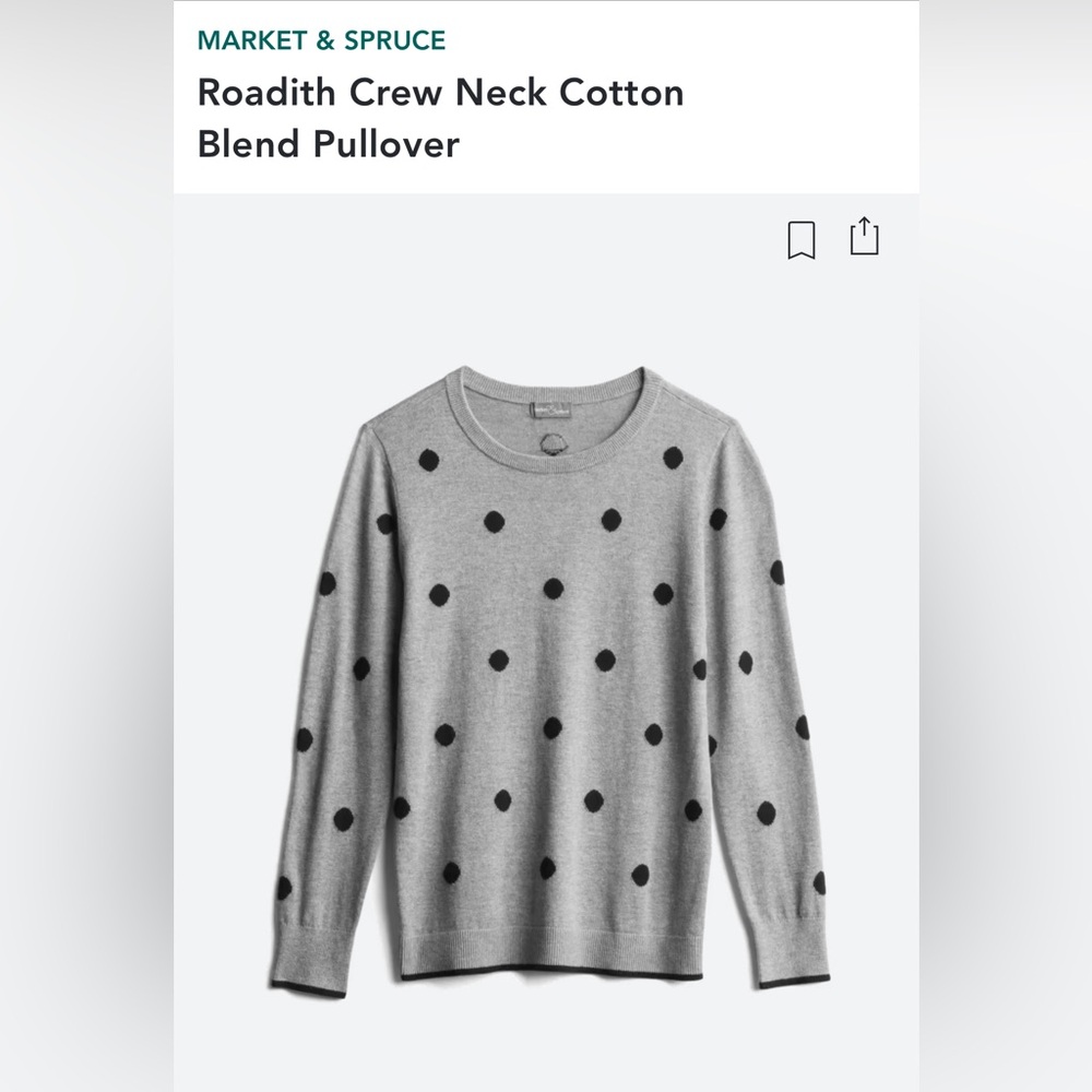 Stitch Fix Market & Spruce Roedith Crew Neck Cotton Blend Pullover - Medium